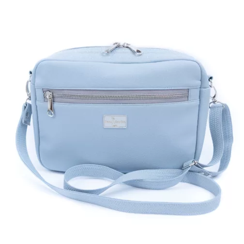 błękitna torebka z motylem unikatowa prostokątna torebka damska z szerokim paskiem torebka igłą malowana torebka na ramię polskie torebki handmade