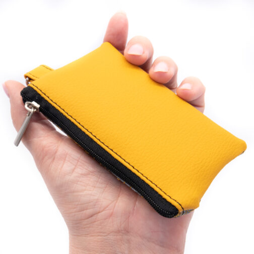 mały portfelik damski portfel na karty ręcznie malowany pikowana mini saszetka doczepiana do paska torebki etui na klucze mini portfel na karty