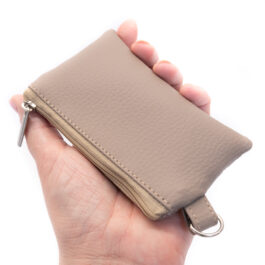 Pikowany Mini portfel na karty – Taupe