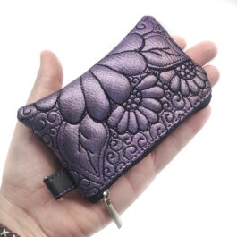 Mini portfel na karty – Czarno-fioletowy
