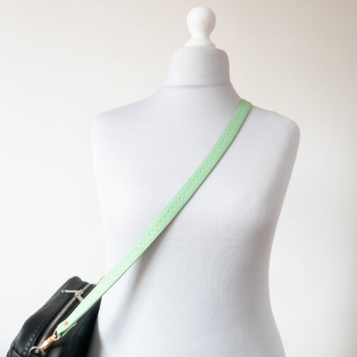 zielony pastelowy wymienny pasek do torebki długi regulowany pasek na ramię pasek do torebki damskiej crossbody jasnozielony cienki pasek z eko skóry