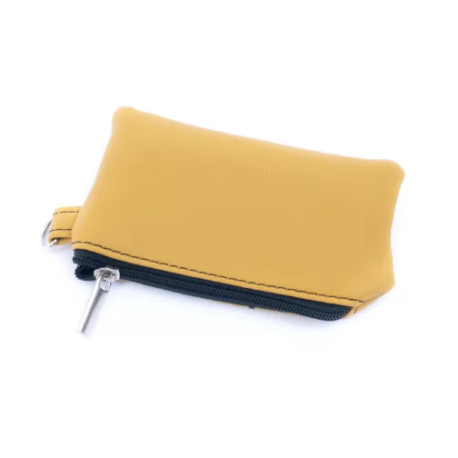 musztardowy żółty mini portfel na karty mały pikowany portfel damski etui na klucze odczepiane pikowane etui na słuchawki