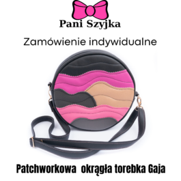– ZAMÓWIENIE- Patchworkowa okrągła torebka damska GAJA
