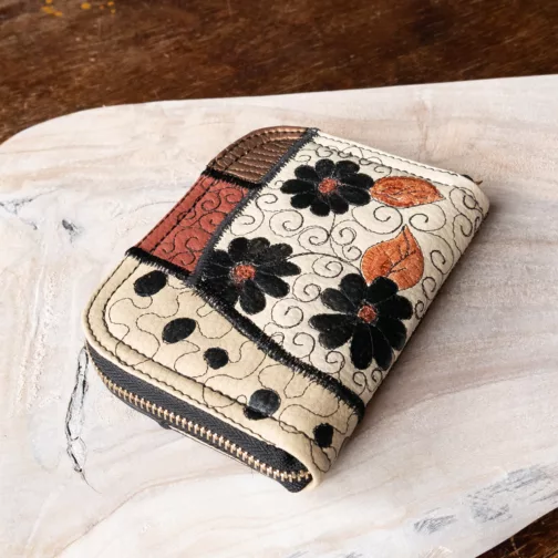 unikatowy ręcznie malowany kolorowy portfel damski portfel damski portfel z paskiem prezent dla kobiety portfel unikatowy ręcznie malowany kolorowy portfel damski handmade