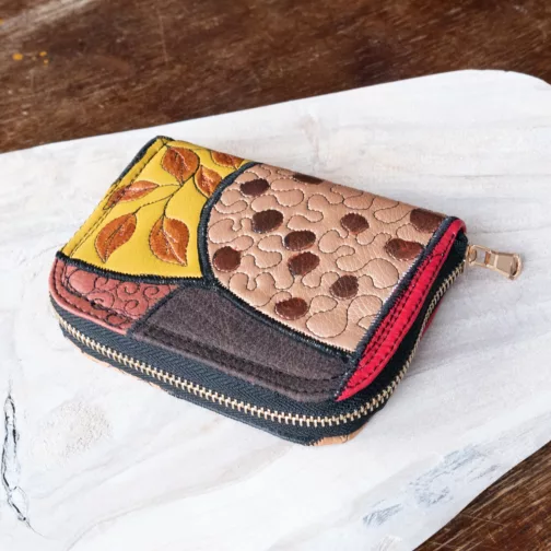 elegancki portfel damski z korka portfel z paskiem prezent dla kobiety portfel unikatowy ręcznie malowany kolorowy portfel damski handmade
