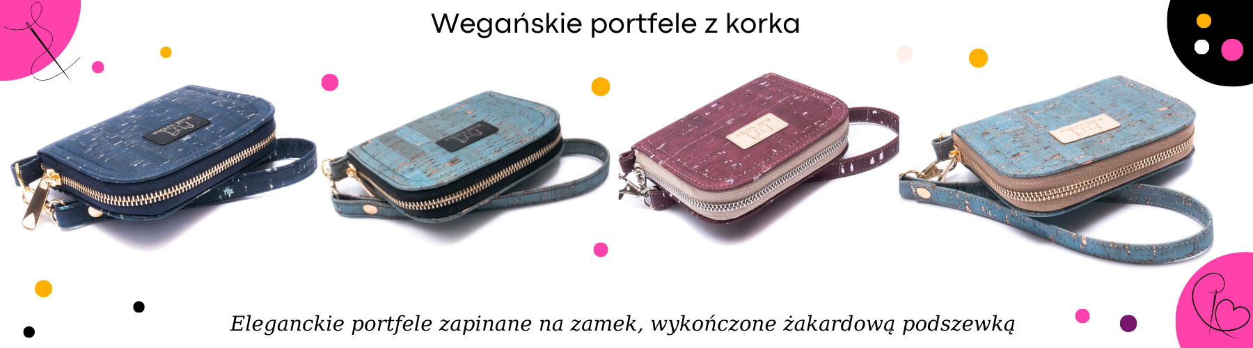 paniszyjka portfele handmade eleganckie portfele damskie z korka portfele na karty