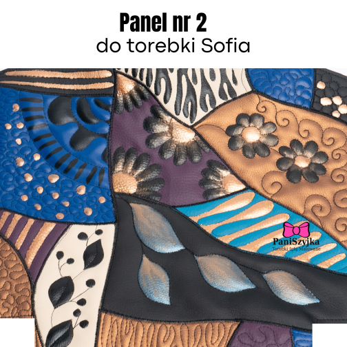 pikowany panel ręcznie malowany unikatowy panel do torebki damskiej paniszyjka